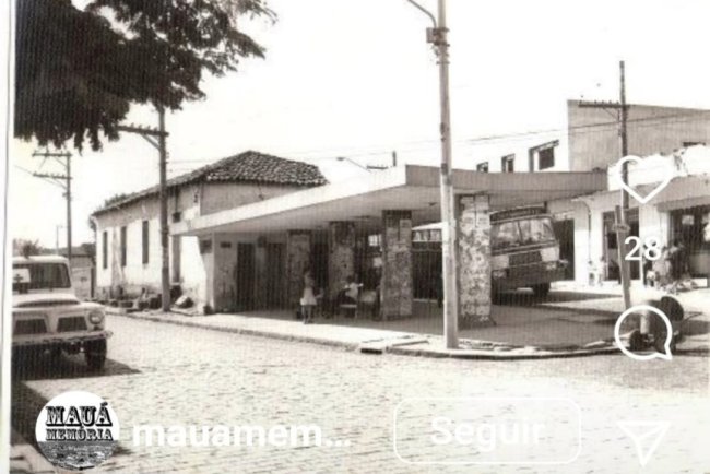 Ponto de ônibus década de 70
