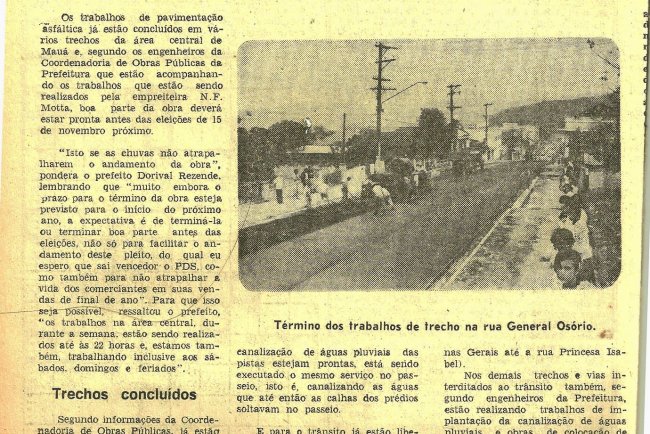 Pavimentação do centro de Mauá 1982