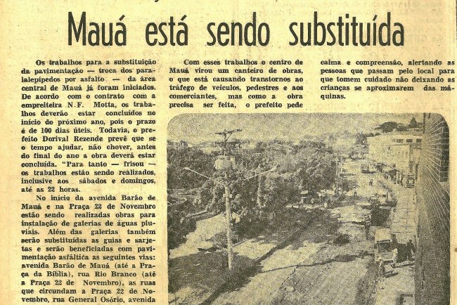 Mauá, Pavimentação da área central 1982