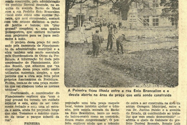 Construção da Praça Paineira 1982
