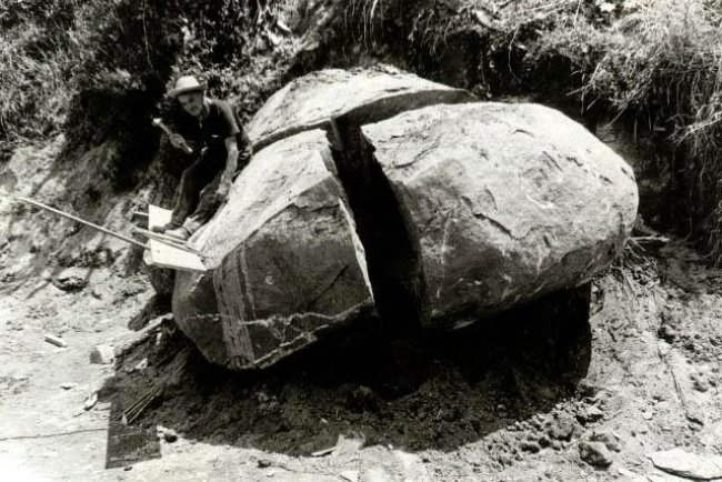 A arte de cortar pedras.