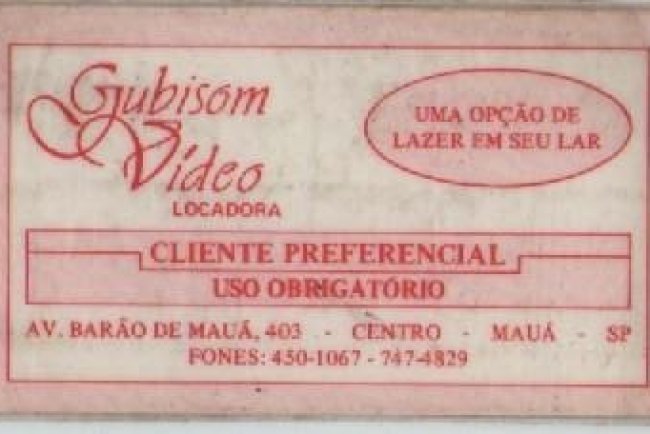 Carteirinha da Locadora Gubisom