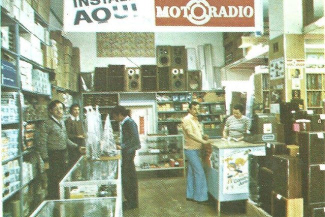 Interior da loja Gubisom no centro de Mauá de 1979