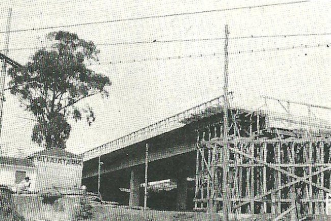 Construção do viaduto da Saudade em 1979