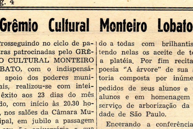 Memórias de Mauá: Grêmio Monteiro Lobato