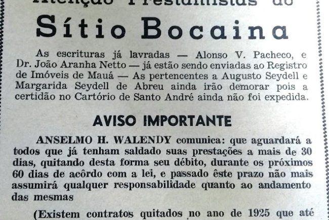 Sitio Bocaina, 1969
