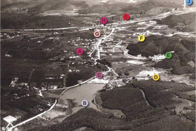 Vista aérea de 1937 do então distrito de Mauá