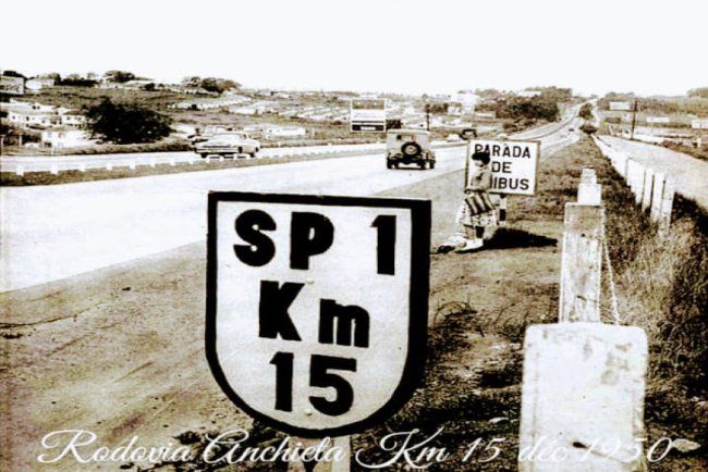 Rodovia Anchieta quilometro 15, década de 1950