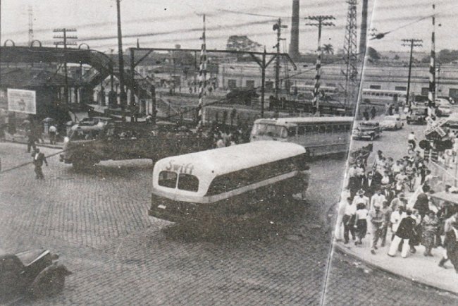 Em Santo André: Avenida Queiroz dos Santos travessa com Bernardino de Campos em meados dos anos 1950