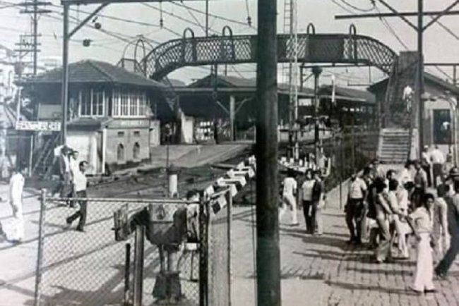 Estação de Santo André nos anos 1970