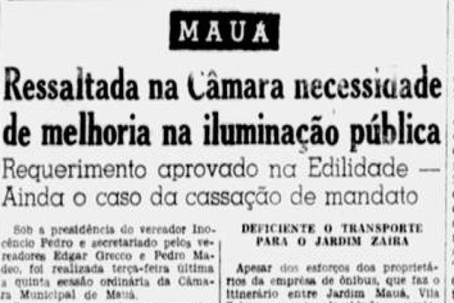 Notícias de Mauá 28/02/1960 - Nascimentos, Casamentos, Política e  Esportes