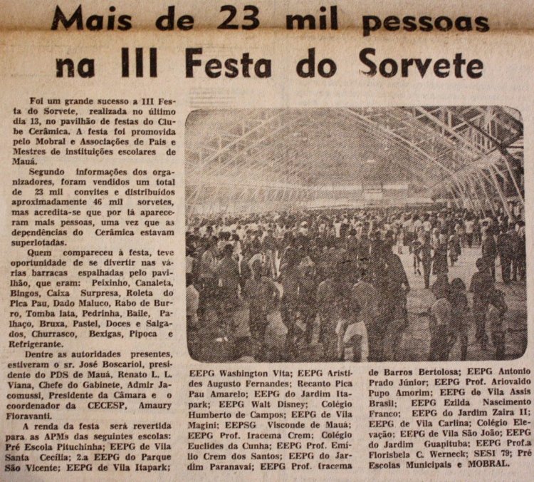 1981: Clube do Cerâmica: III Festa do Sorvete