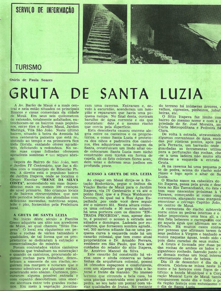 Gruta Santa Luzia 1971