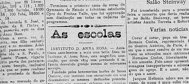Adelaide Escobar Bueno na Escola Mista da Estação Pilar  1907 (Mauá)