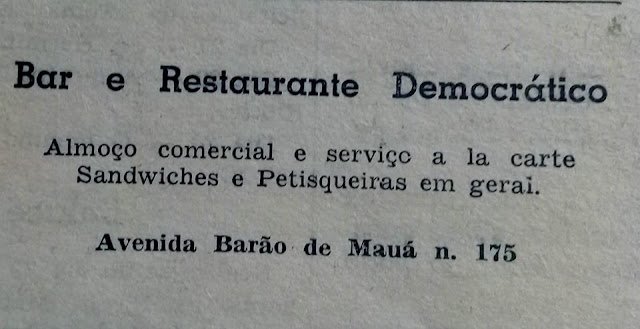 Bar Democrático - Folha de Mauá - 28 de maio de 1955