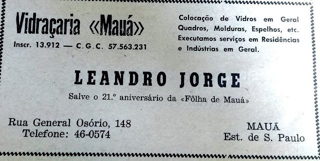 Vidraçaria Mauá, 1969