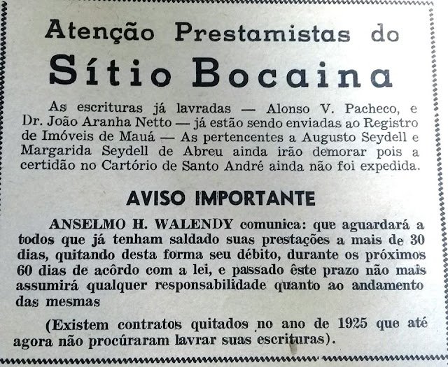 Sitio Bocaina, 1969