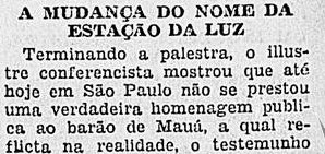 A mudança do nome da Estação da Luz