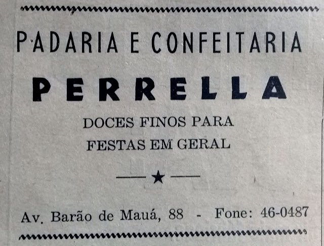 Padaria e Confeitaria Perrela - Folha de Mauá - Março de 1969