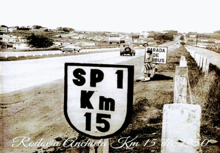 Rodovia Anchieta quilometro 15, década de 1950