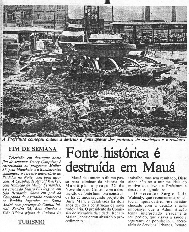 A Fonte Que Mauá Perdeu: Um Patrimônio Histórico Destruído em 1987