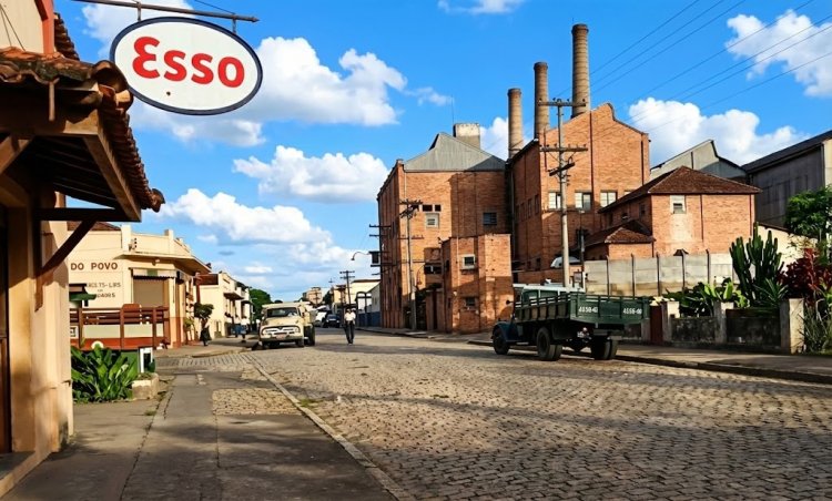 Porcelana Mauá em 1950: Uma Rara Vista da Avenida Barão de Mauá